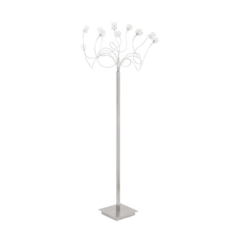 Ivy Bronx Alyce 61'' Satin Silver Novelty Floor Lamp with Outlet